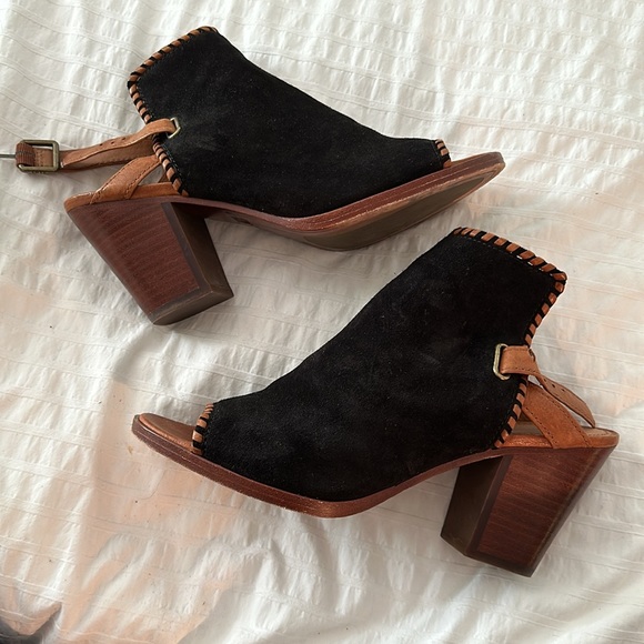 Frye Suede Strap Heeled Sandals - Picture 3 of 5